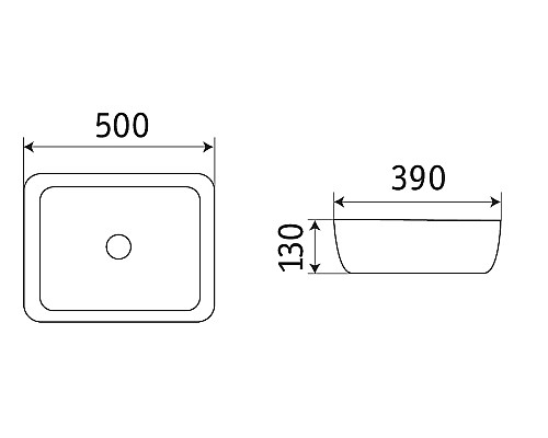 Раковина-чаша CeramaLux 50 2105B Черная глянцевая