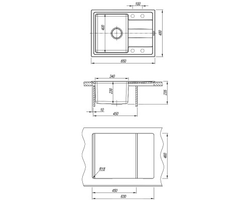 Кухонная мойка Florentina Комби-650 21.390.B0650.305 Грей