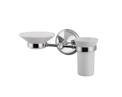 Держатель с мыльницей и стаканом Caprigo Romano 7012A-CRM хром