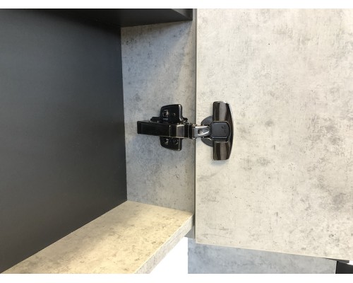 Зеркальный шкаф Comforty Франкфурт 60 00-00004331 Бетон светлый Черное матовое