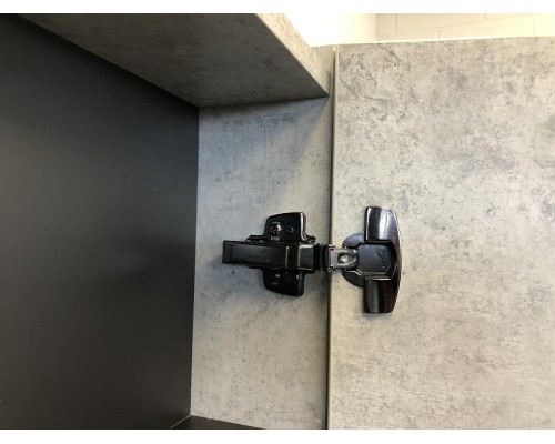 Зеркальный шкаф Comforty Франкфурт 60 00-00004331 Бетон светлый Черное матовое