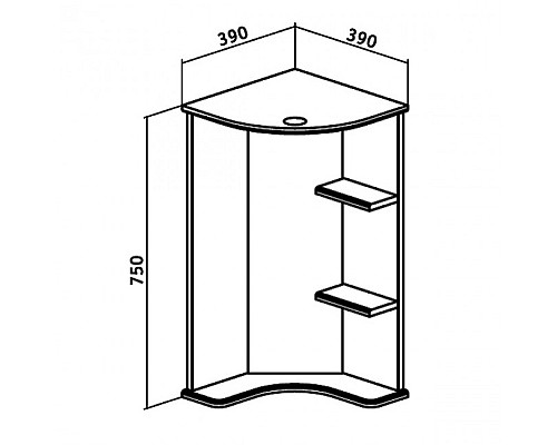 Зеркало для ванной Runo Браво 40 угловое 00000000949 угловое