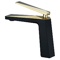 смеситель для умывальника Boheme VENTURO 381-b черный-золото