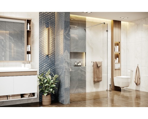 Душевая перегородка Ambassador Walk-in 100х200 15031106 профиль Хром стекло прозрачное