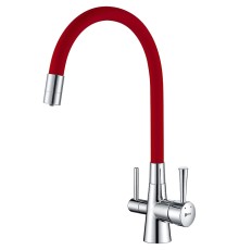 Смеситель для кухни Lemark Comfort Хром Красный