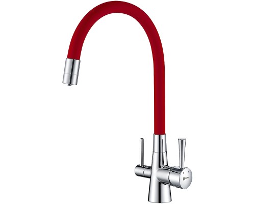 Смеситель для кухни Lemark Comfort Хром Красный