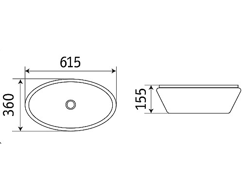 Раковина-чаша CeramaLux 60 7811АВ Черная глянцевая