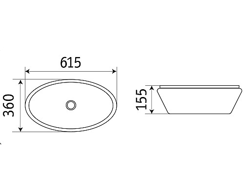 Раковина-чаша CeramaLux 60 7811АВ Черная глянцевая