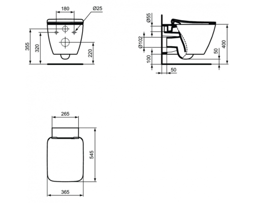 Унитаз Ideal Standard Strada II AquaBlade T359601 подвесной с сиденьем Микролифт