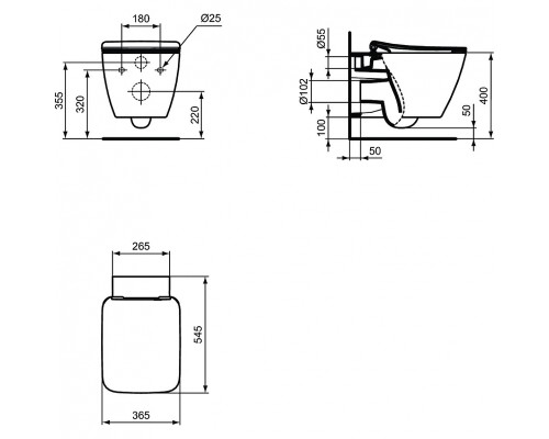 Унитаз Ideal Standard Strada II AquaBlade T359601 подвесной с сиденьем Микролифт