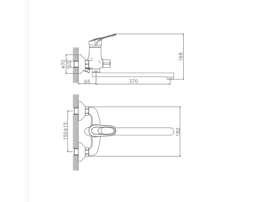 Смеситель для ванны Cron CN2237 Хром