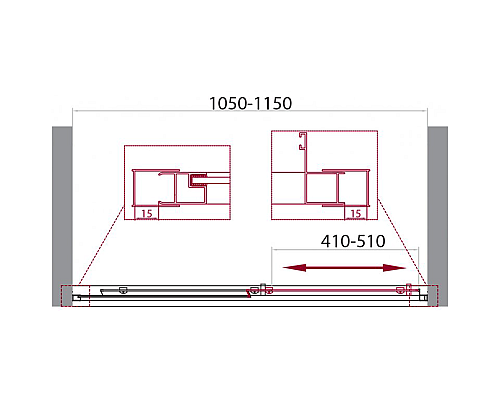 Душевая дверь BelBagno Unique 115 UNIQUE-BF-1-100/115-P-Cr профиль Хром стекло рифленое
