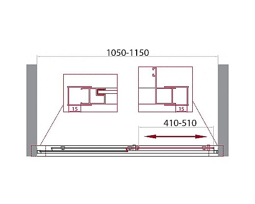 Душевая дверь BelBagno Unique 115 UNIQUE-BF-1-100/115-P-Cr профиль Хром стекло рифленое