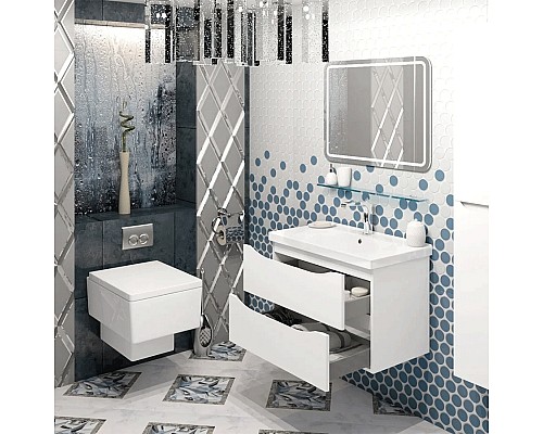 Тумба под раковину Opadiris Элеганс 80 Z0000014969 подвесная Белая матовая