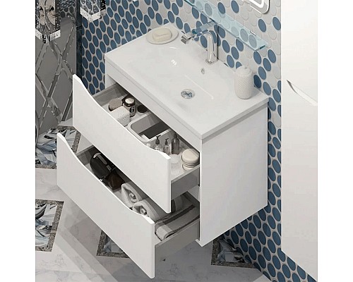 Тумба под раковину Opadiris Элеганс 80 Z0000014969 подвесная Белая матовая