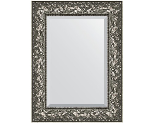 Зеркало Evoform Exclusive 79х59 BY 3390 с фацетом в багетной раме - Византия серебро 99 мм