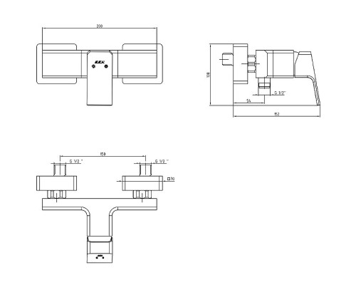 Смеситель для душа E.C.A. Tiera 102154024EX Хром