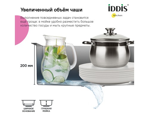 Кухонная мойка Iddis Edifice 74 Графит