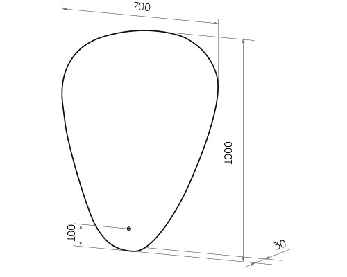 Зеркало Sintesi Wally 70 SIN-SPEC-WALLY-VERTIC-70 с подсветкой с сенсорным выключателем