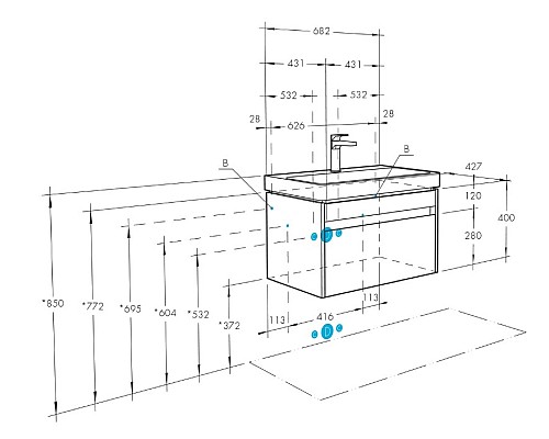 Тумба под раковину Aquaton Марти 70 1A267501MY010 подвесная Ясень шимо