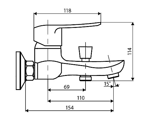Смеситель для ванны Dorff Ultra D5010000 Хром Смеситель для ванны Dorff Ultra D5010000 Хром
