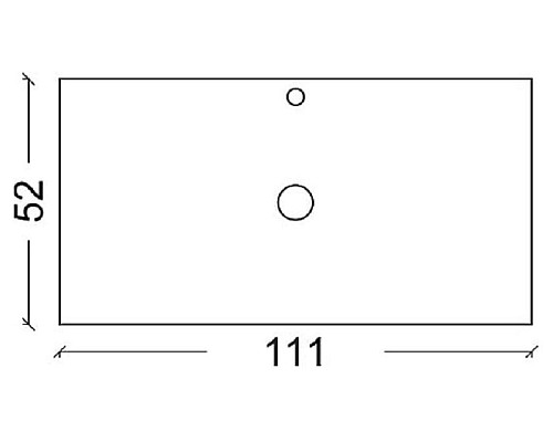 Столешница Solid Glass белая прямая 111x52см
