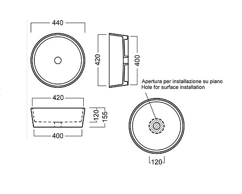 Раковина Hatria Happy Hour 44 YXSP Белая