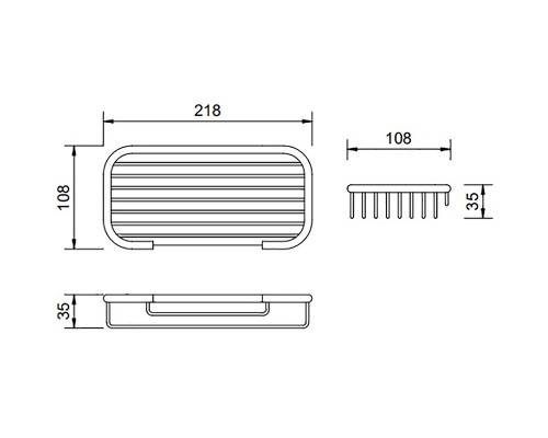 Мыльница Nofer 09056.B Нержавеющая сталь глянцевая