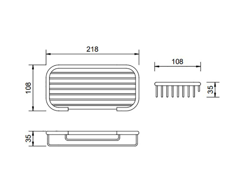 Мыльница Nofer 09056.B Нержавеющая сталь глянцевая