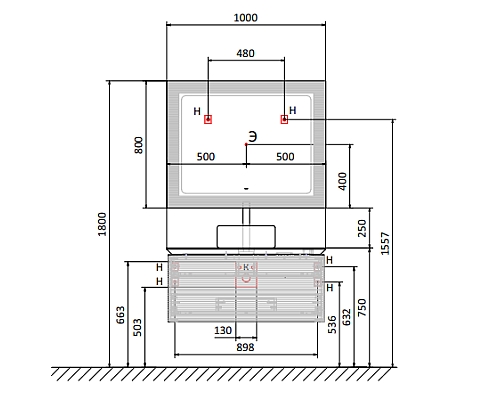 Зеркало Jorno Karat 100 Kar.02.100/P/W с подсветкой с бесконтактным выключателем