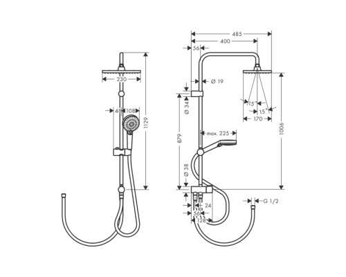 Душевой комплект Hansgrohe Vernis Blend хром 26282000