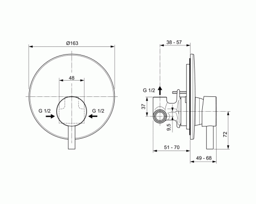 Смеситель для душа Ideal Standard Ceraline A6940AA Хром