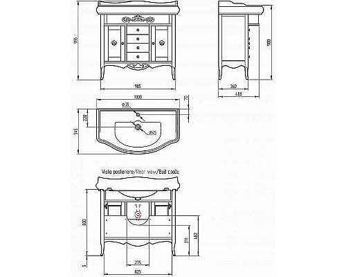 Тумба под раковину Migliore Bella 90 25933 Оливковая