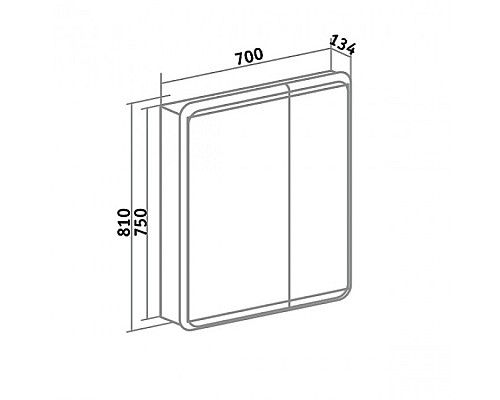 Зеркальный шкаф Runo Эрика 70 УТ000003320