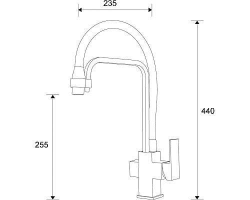 Смеситель для кухонной мойки ZORG Sanitary ZR 341-8 YF WHITE