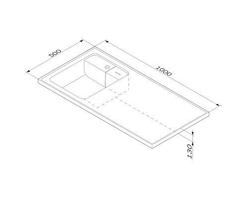 Раковина AM.PM X-Joy 100 L M85AWPL1001WG на стиральную машину Белая