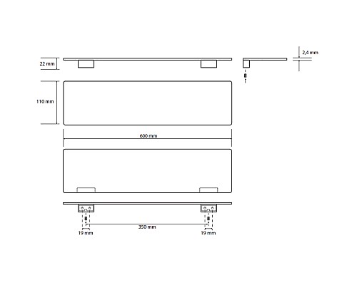 Металлическая полка Bemeta Organic 157102381 Хром