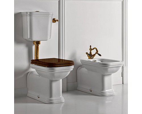 Крышка-сиденье Kerasan Waldorf 418640 орех, с микролифтом, петли бронза