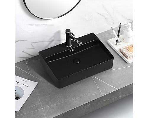 Раковина накладная ABBER Rechteck AC2201MB черная матовая