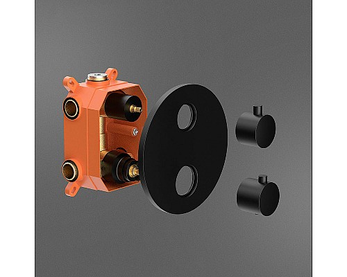 Душевая система Vincea VSFW-101TMB с термостатом Черная матовая