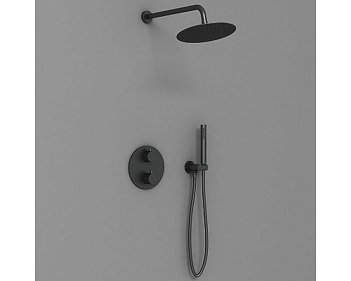Душевая система Vincea VSFW-101TMB с термостатом Черная матовая