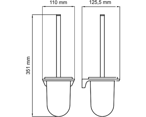 Ершик для унитаза WasserKRAFT Wiese K-8927 Оружейная сталь