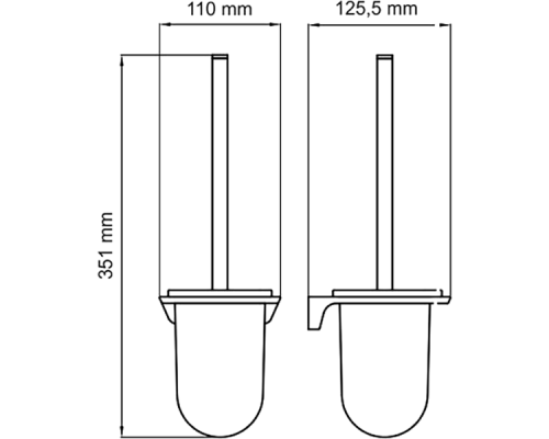 Ершик для унитаза WasserKRAFT Wiese K-8927 Оружейная сталь