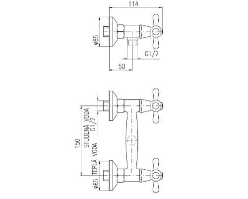 Смеситель для душа Rav Slezak Morava MK180.5 Хром