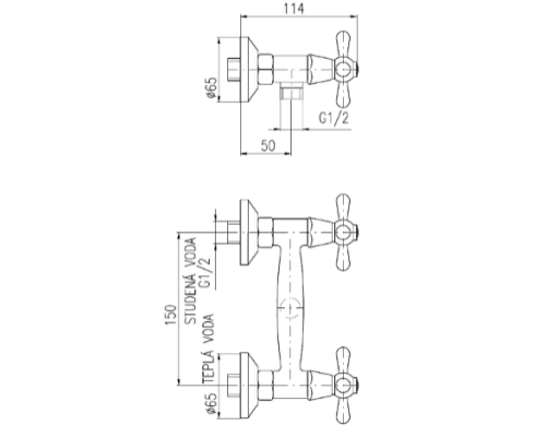 Смеситель для душа Rav Slezak Morava MK180.5 Хром
