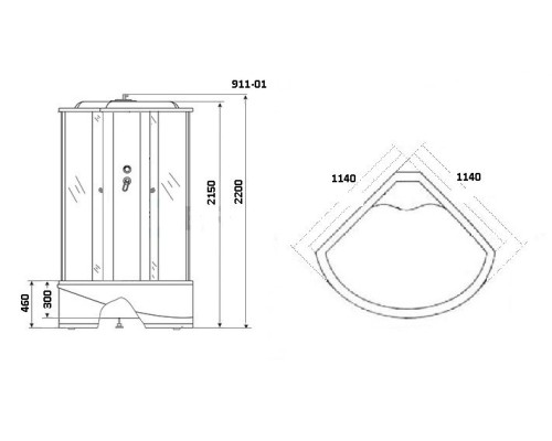 Душевая кабина Niagara Standart + NG-911-01 115x115