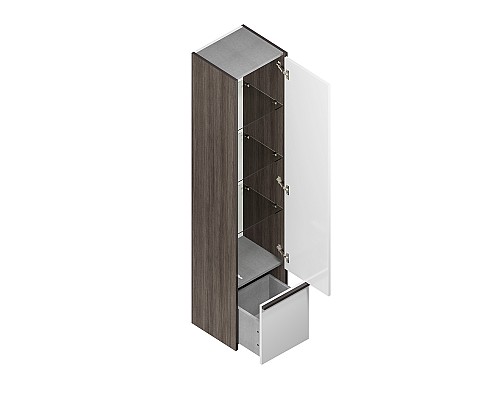 Пенал Kerama Marazzi MODULA подвесной 165 с дверцей и ящиком, арабика