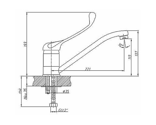 Смеситель для кухни Haiba HB4254 Хром