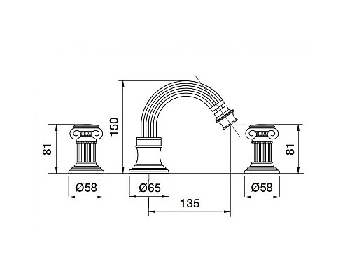 Смеситель для биде Cezares OLIMP-BBS2-02-M
