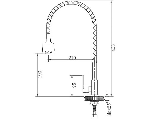 Кран для одного типа воды Haiba HB4181 Нержавеющая сталь